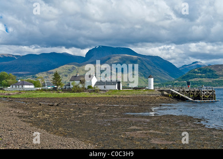 Eingang zum Caledonian Canal bei Corpach westlichen Highlands von Schottland zu Ben Nevis Hintergrund Stockfoto