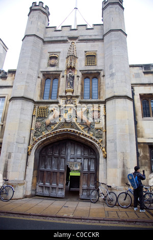 Christs College in Cambridge - große Tor Stockfoto