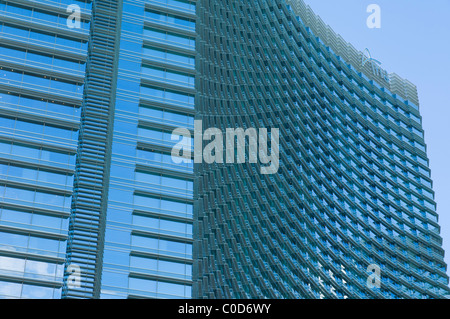 Moderne Architektur, Glasfassade des Aria Resort Hotel, Las Vegas Boulevard South, Las Vegas, Nevada, USA Stockfoto