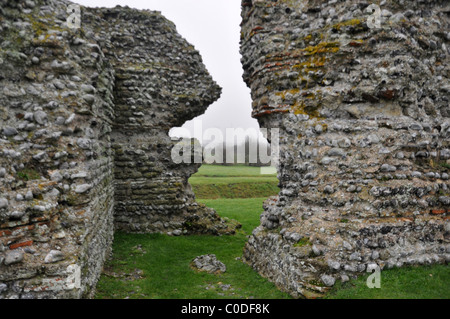 Römisches Kastell Richborough Kent England UK der Ort waren die Römer zuerst landete in england Stockfoto