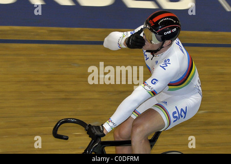 Sir Chris Hoy (Sky) Mens Kierin. UCI-Bahn-WM. Manchester Velodrome. 19.02.2011. Stockfoto