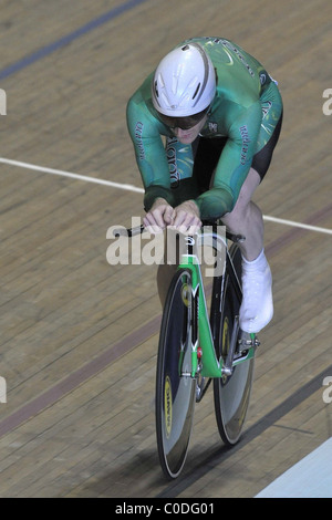 Mens Omnium Einzelverfolgung UCI Manchester Velodrome, Stockfoto