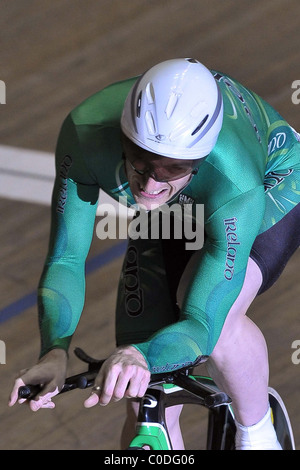 Mens Omnium Einzelverfolgung UCI Manchester Velodrome, Stockfoto