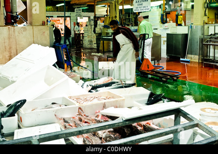 Billings Gate Fischmarkt 24.12.08 Stockfoto