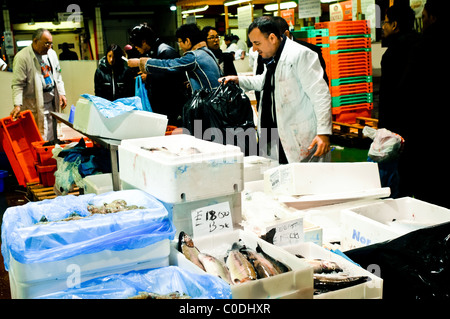 Billings Gate Fischmarkt 24.12.08 Stockfoto