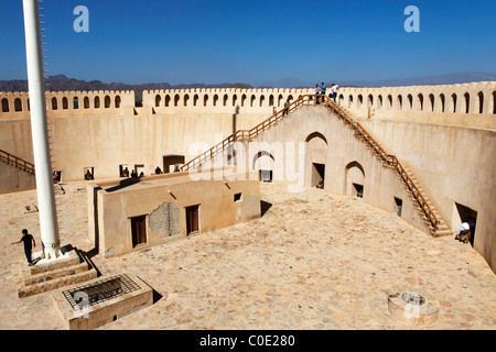 Die Gunnery Plattform in Nizwa Fort in Oman. Stockfoto