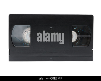 Alte VHS-Kassette über weißem Hintergrund erschossen Stockfoto