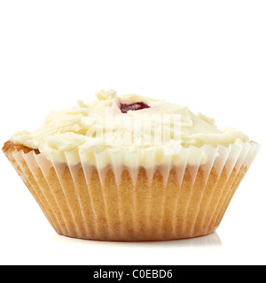 Kinder feiern hausgemachte Cup Cake isoliert auf weiss Stockfoto