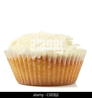 Kinder feiern hausgemachte Cup Cake isoliert auf weiss Stockfoto