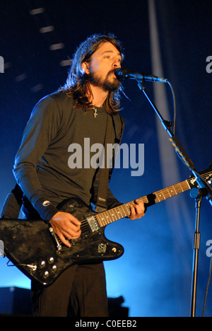 Dave Grohl von den Foo Fighters V Festival 2007 - Tag eins Hylands Park, Chelmsford, Essex - 18.08.07 Stockfoto