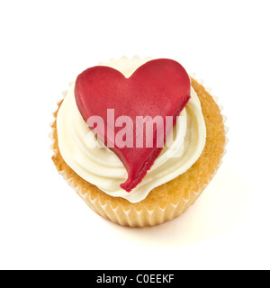 Kinder feiern hausgemachte Cup Cake isoliert auf weiss Stockfoto