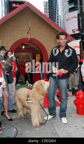 Cristißn De La Fuente an die 100.000 Milch Knochen Keks Hundehütte Milkbones 100. Jubiläum feiern. New York City, USA- Stockfoto