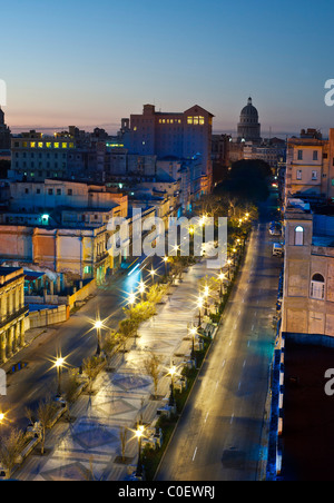 Prado Paseo de Marti Skyline und Capitol Building Havanna Kuba El Capitolio Stockfoto