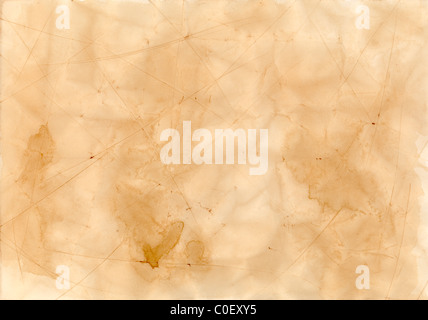 Textur - Papier - gebeizt, zerknittert, zerkratzt. Stockfoto