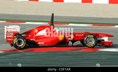 brasilianischer Formel-1-Pilot Felipe Massa im Ferrari F150th Rennwagen im Februar 2011 Stockfoto