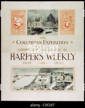 Die Columbian Exposition wird vollständig dargestellt werden, in Harpers wöchentlich, 1891, 1892 Chicago Illinois Stockfoto