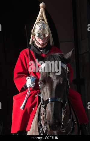 Eines der Königin Rettungsschwimmer zu Pferd Horse guards Parade, London, England. Stockfoto