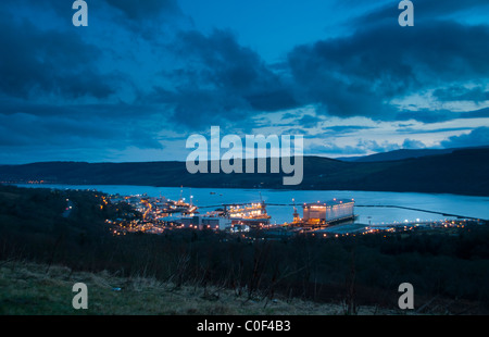 Einen frühen Abend Blick auf die Heimat des britischen Atom-u-Booten Stockfoto