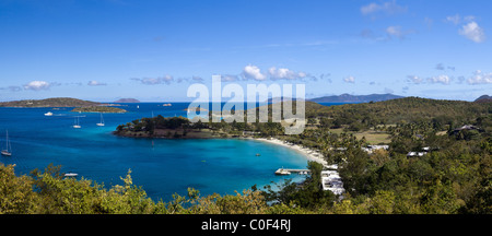 Panorama der Caneel Bay auf der karibischen Insel St John in den US Virgin Islands Stockfoto