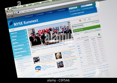 NYSE, New York Stock Exchange-website Stockfoto