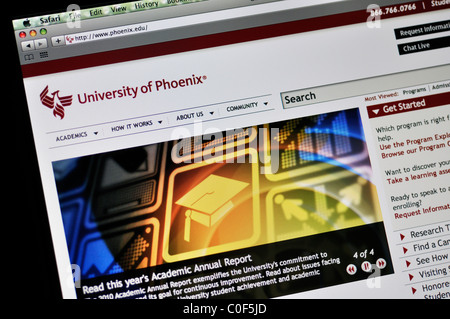 Universität von Phoenix-Webseite Stockfoto