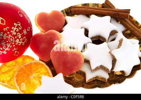 Stilleben, Zimt Weihnachtssterne Stockfoto