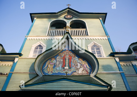 Serafimov Friedhof. Kirche den Namen St. Seraphim von Sarow. Sankt Petersburg, Russland. Stockfoto