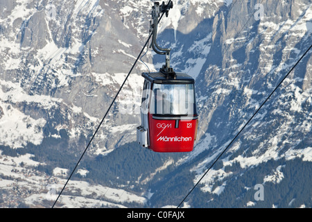 Kabine-Skilift von Grindelwald männlichen, Berner Oberland, Schweiz Stockfoto