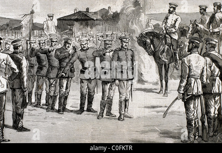 Alexander von Battenberg (1857-1893). Prinz von Bulgarien (1879-1886).  Schande Strunski Regiment, das Prince im Jahr 1886 abgesetzt. Stockfoto