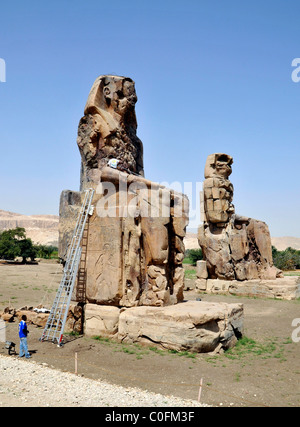 Die Kolosse von Memnon, Ägypten Stockfoto