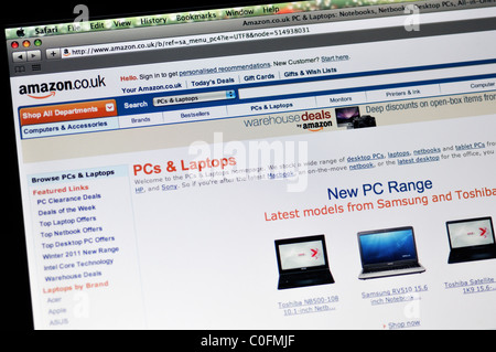 Amazon-PCs und Laptop shopping-website Stockfoto