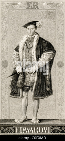 Eduard VI., 1537-1553. König von England und Irland. Illustrationen von englischen und schottischen Geschichte veröffentlichte 1882. Stockfoto