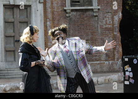 Janie Dee und Clive Rowe "Twelfth Night" Photocall auf der Open Air Theater Regents Park London, England - 05.06.08: Stockfoto