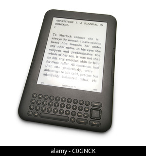 E-Book e-Book-Lesegerät auf weißem Hintergrund Stockfoto