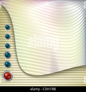 Zusammenfassung Hintergrund mit grünen Schaltflächen und Wellen Stockfoto