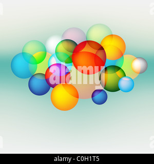 abstrakten farbigen Hintergrund mit Bällen auf grün Stockfoto