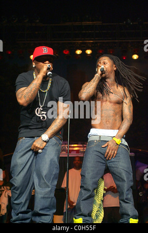 Lil Wayne und Birdman von Cash Money Millionär erklingt in der South Florida-Sommerfest 2008 bei der Broward County Bank Stockfoto