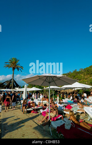 Die Blue Marlin Beach, Ibiza, Balearen, Spanien Stockfoto