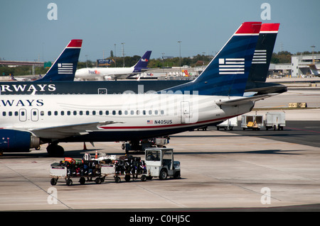 Flugzeuge am Flughafen Fort Lauderdale FL. Stockfoto