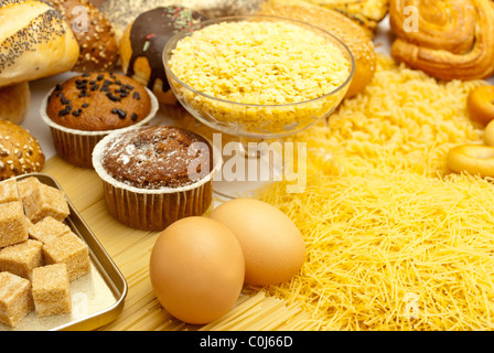 Backzutaten und pasta Stockfoto