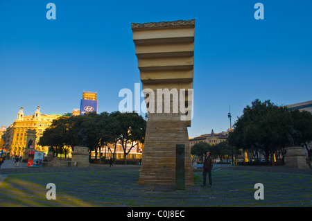 Francesc Macia Denkmal am Placa de Catalunya square Barcelona Catalunya Spanien Mitteleuropa Stockfoto