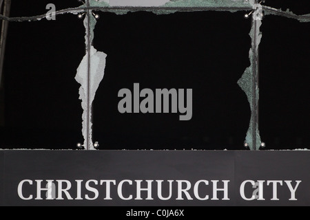 Die Gebäude in Christchurch nach einem starken Erdbeben Christchurch City Council zerrissen durch Christchurch, Stockfoto