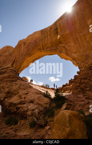 Nord-Fenster im Arches National Park, Utah. Stockfoto