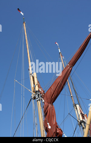 Mast von alten Segelschiff, Maldon, Essex Stockfoto