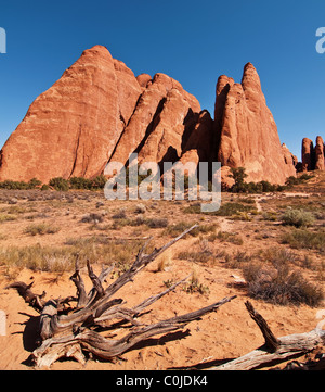 Fotoaufnahme malerische Sandstein Abend im Arches-Nationalpark Stockfoto