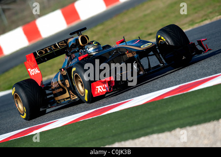 Nick Heidfeld (Deutschland) in seinem Lotus Renault GP Team Renault R31, Formel1 Tests Sitzungen in der Nähe von Barcelona im Februar 2011. Stockfoto