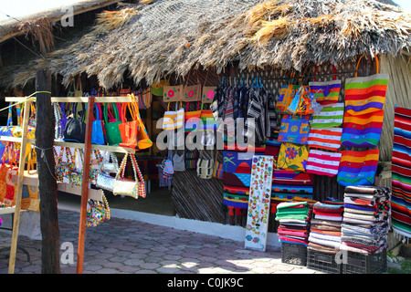 Kunsthandwerksmarkt in Mexiko Puerto Morelos Dorf Stockfoto