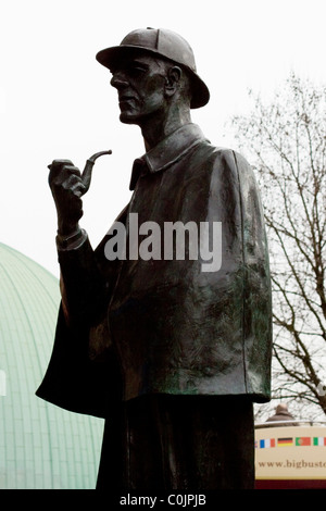 Sherlock Holmes-Statue auf der Baker Street London Stockfoto