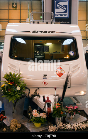 Sprite Wohnwagen in der Freizeit zeigen, Caravan- und Bootsmesse.  Nationalen Ausstellungszentrum NEC 25. Februar 2011 Stockfoto