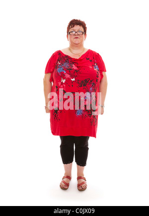 übergewichtige Frau stehend Stockfoto